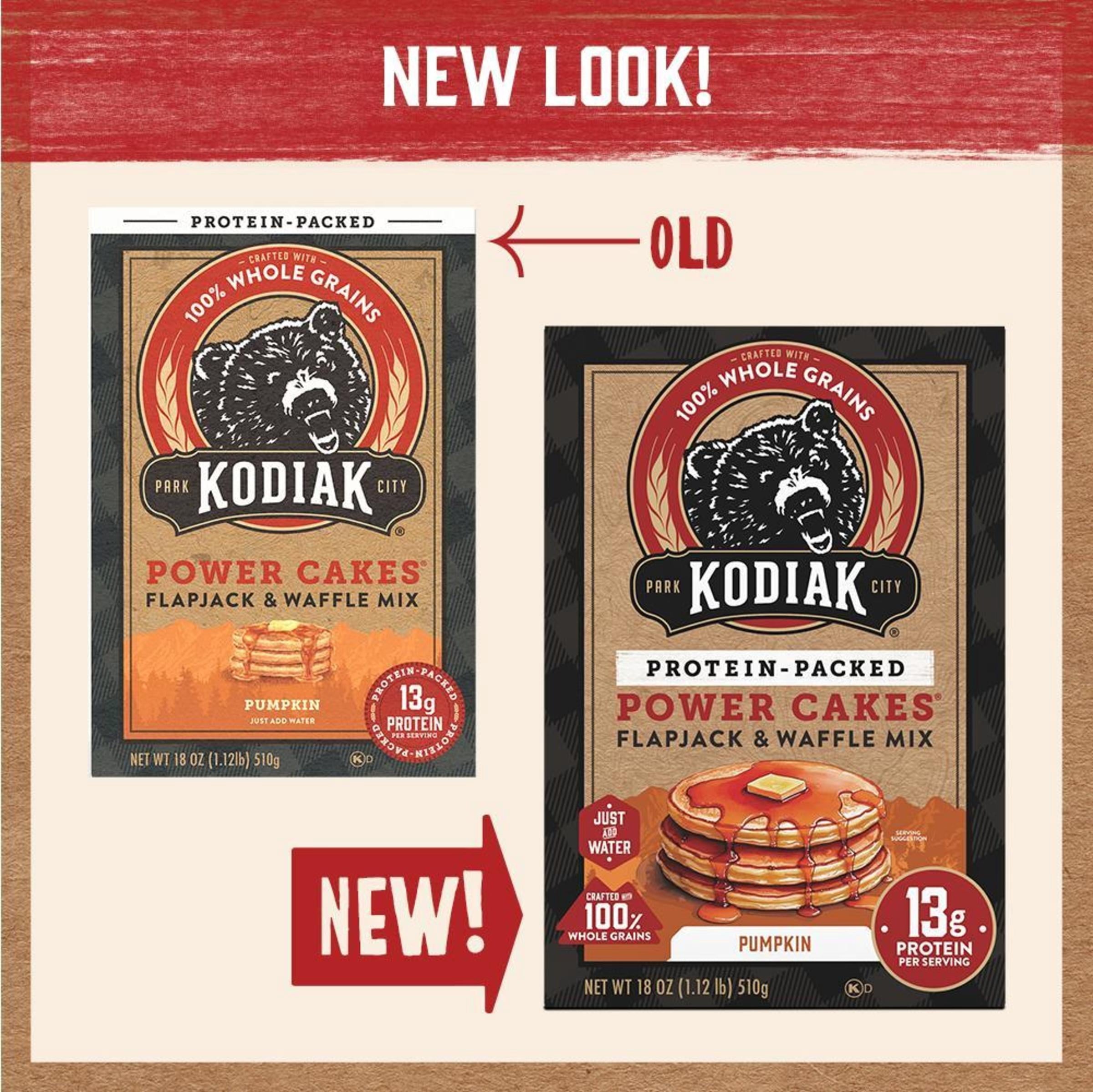 Kodiak Protein-Packed Power Cakes Pumpkin Pancake and Waffle Mix, 18 oz Box