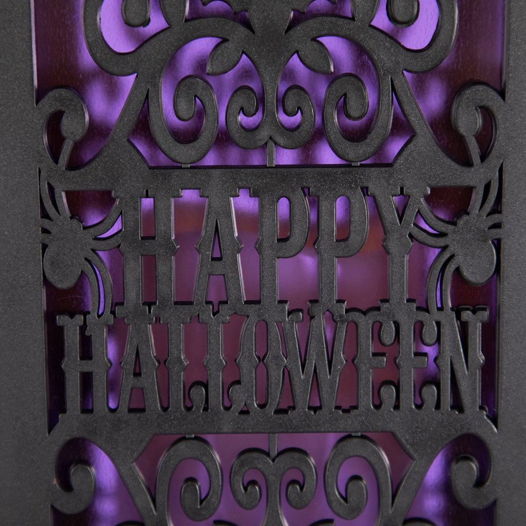 Northlight LED Lighted Bats "Happy Halloween" Candle Lantern - 11"