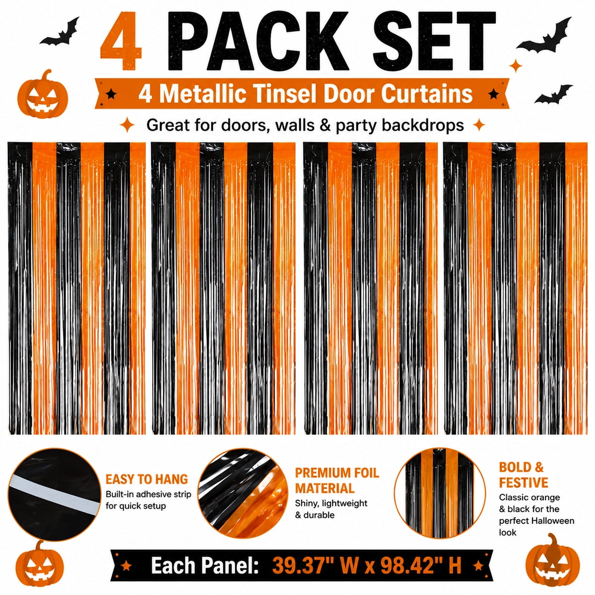 Halloween Doorway Curtain Haunted House Decoration Door Window Curtain with Bloody Prints Bloody Creepy Cloth for Halloween Party Supplies 65 x 39 Inch White 4 Pcs