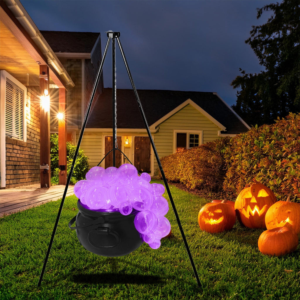 Muecwrye Halloween Decorations Outdoor, Halloween Clearance! Halloween Witches Cauldron on Tripod with Lights, DIY Bubbling Cauldron Set Decor for Home Porch Outside, Halloween Party Supplies