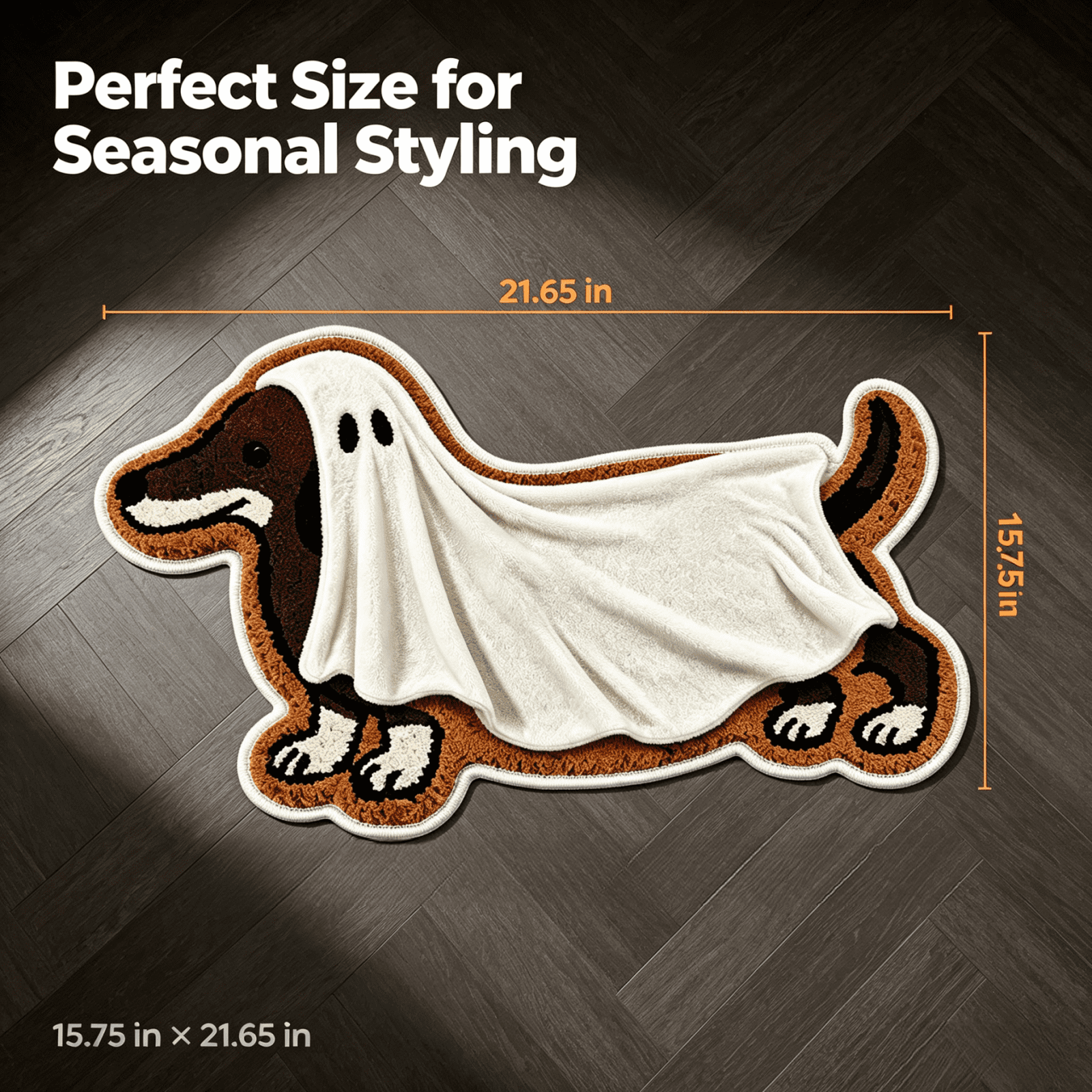 Halloween Dachshund Door Mat, 30"×18" Non-Slip Pumpkin Dachshund Floor Rug, Mat for Home Porch Fall Decor & Pet Lover Housewarming Gift