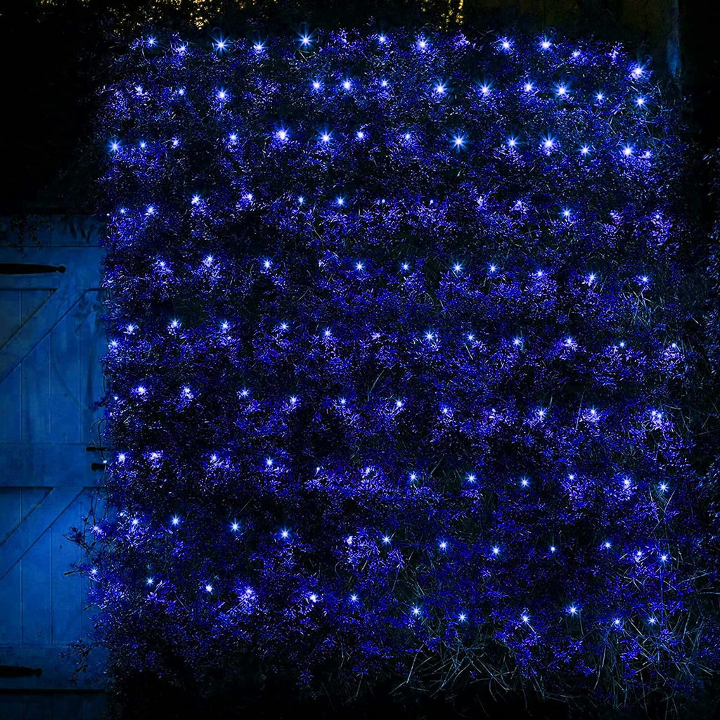 Dazzle Bright Christmas Net Lights, 360 LED 12FT x 5 FT Transparent Wire Waterproof Connectable String Lights with 8 Modes Christmas Outdoor Lights for Bushes Garden Party Holiday Decoration (Green)