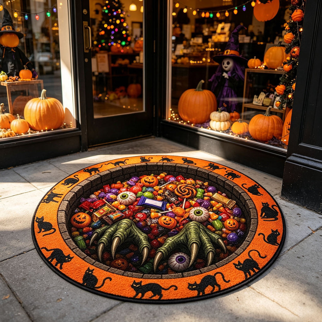 Halloween Ghost Door Mat, Cute Welcome Mat for Front Door Porch Entryway Haunted Outdoor Decor Spooky Decorative Entrance Doormat Non Slip Halloween Rug, 16" x 24"