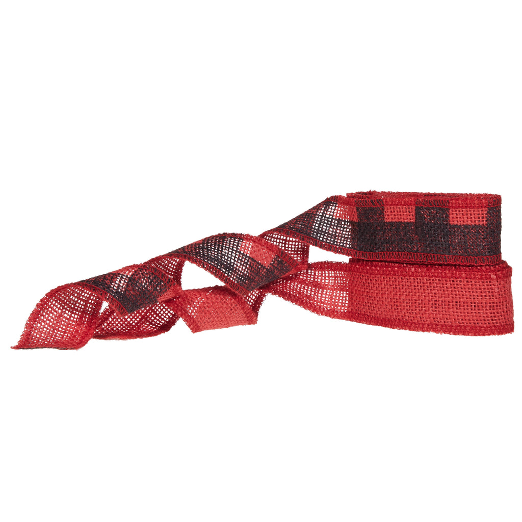 Love, Laugh, Craft Burlap Ribbon Set, 1.5"W x 3-Yds, Natural/White Stripe