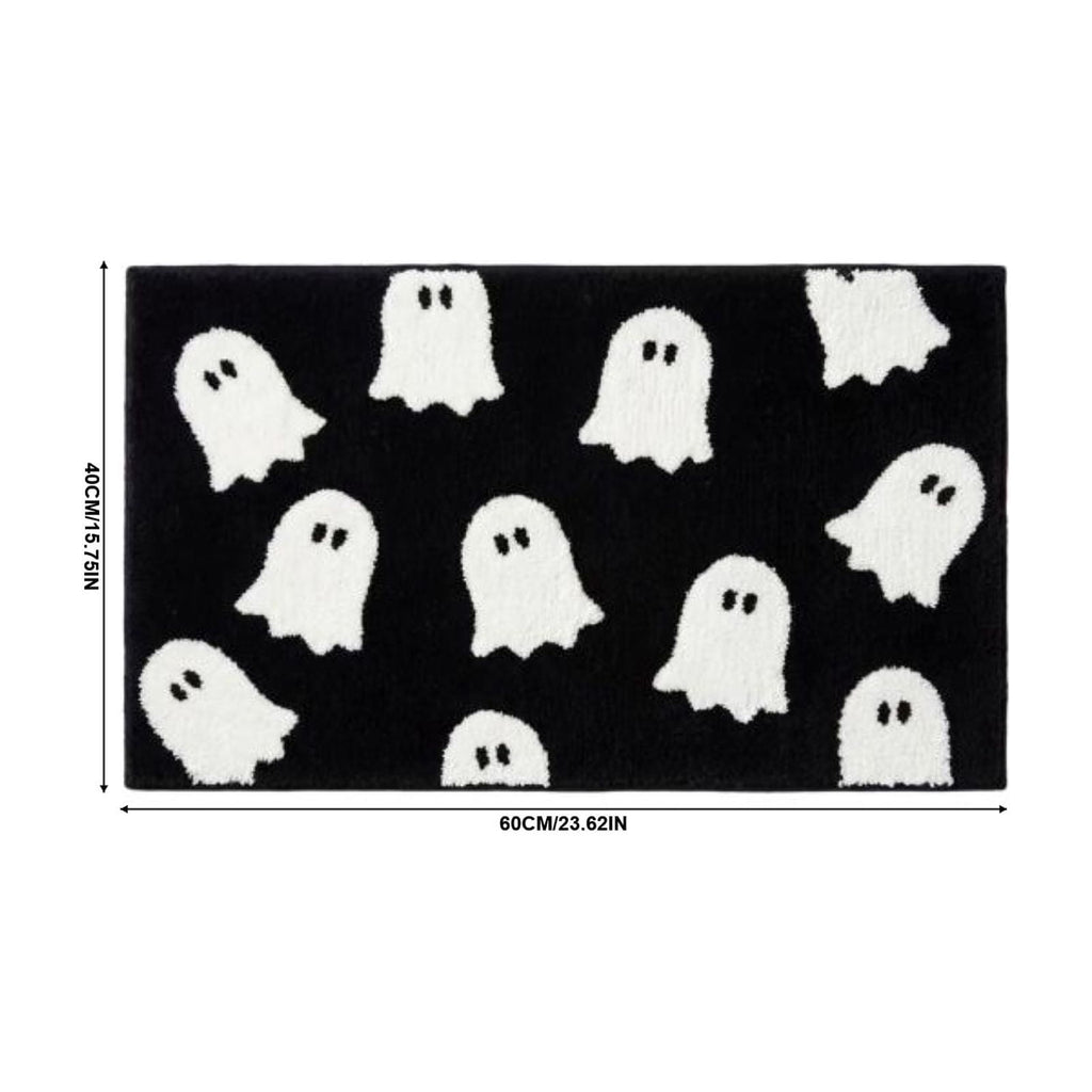 Halloween Ghost Door Mat, Cute Welcome Mat for Front Door Porch Entryway Haunted Outdoor Decor Spooky Decorative Entrance Doormat Non Slip Halloween Rug, 16" x 24"