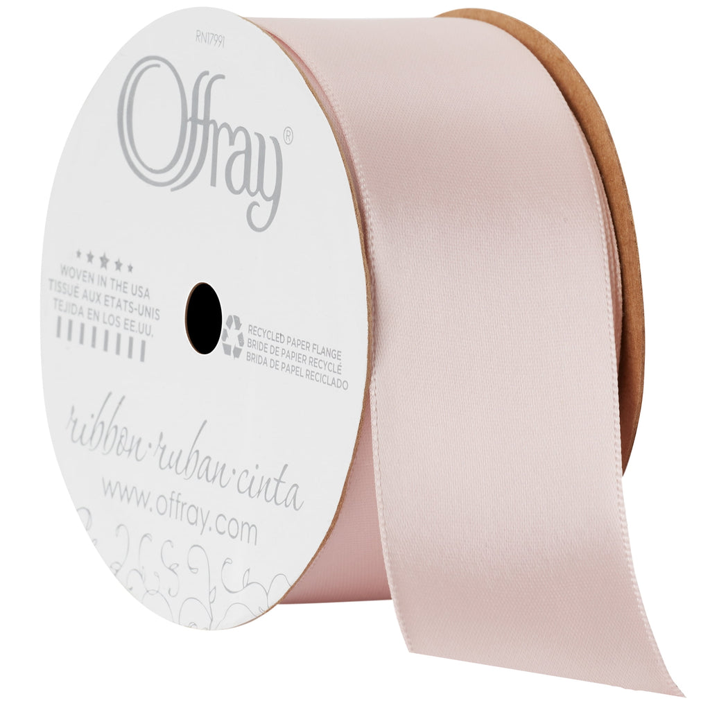 (2 pack) Offray Ribbon, Red 1 1/2 inch Double Face Satin Polyester Ribbon, 12 feet