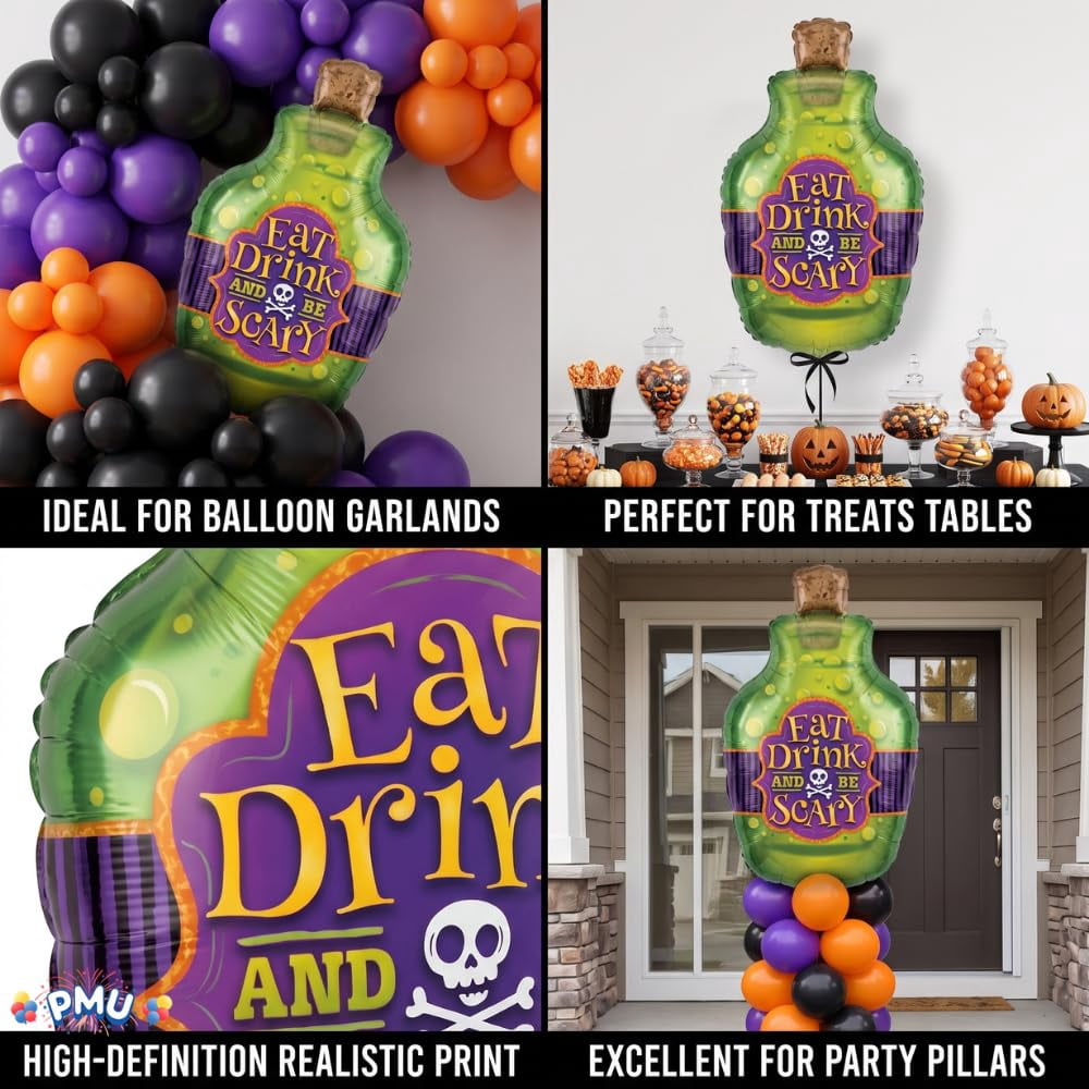 PMU Halloween Flying Ghost 24 Inch Mylar-Foil Balloon (10/pkg) Pkg/1