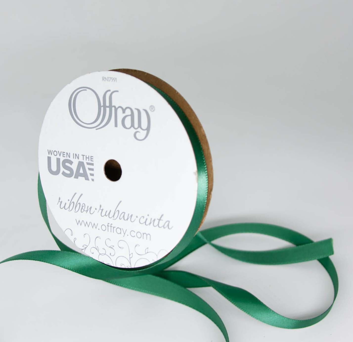 Offray Ribbon, Red Wine 3/8 inch Single Face Satin Polyester Ribbon, 18 feet