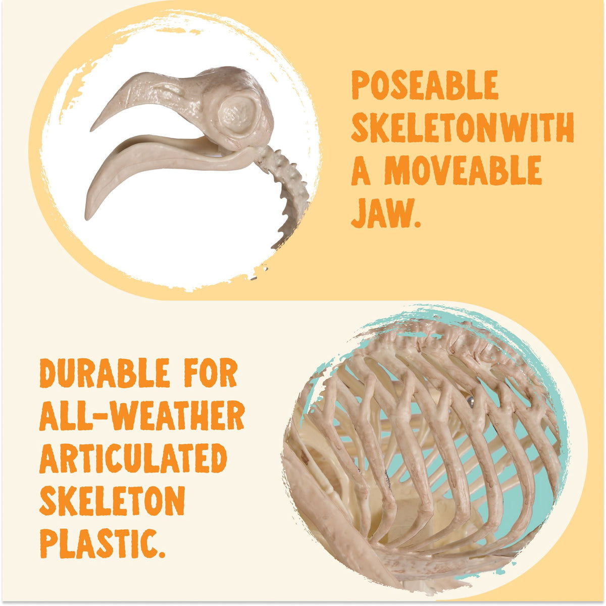 Joyfy 2 Pcs Duck Skeleton Halloween Decoration,4.5 Inch Posable Plastic Animals Halloween Skeleton for Indoor Outdoor Halloween Decorations,Haunted House Party Props
