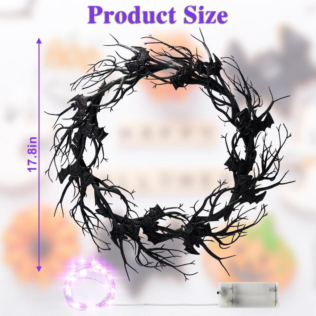 AGCAN 27 Inch Halloween Wreaths for Front Door, Unlit Halloween Wreaths with Witch Hat & Legs, Halloween Decorations for Home, Porch, Window, Indoor, Wall Decor