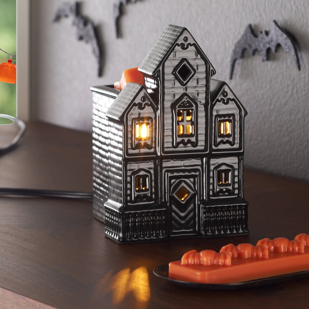 Better Homes & Gardens Halloween Ceramic Electric Plug-in Wax Melt Warmer with Farm Apple Pumpkin Wax Melts, Spooky Ghost