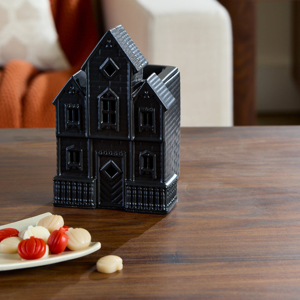 Better Homes & Gardens Halloween Ceramic Electric Plug-in Wax Melt Warmer with Farm Apple Pumpkin Wax Melts, Spooky Ghost