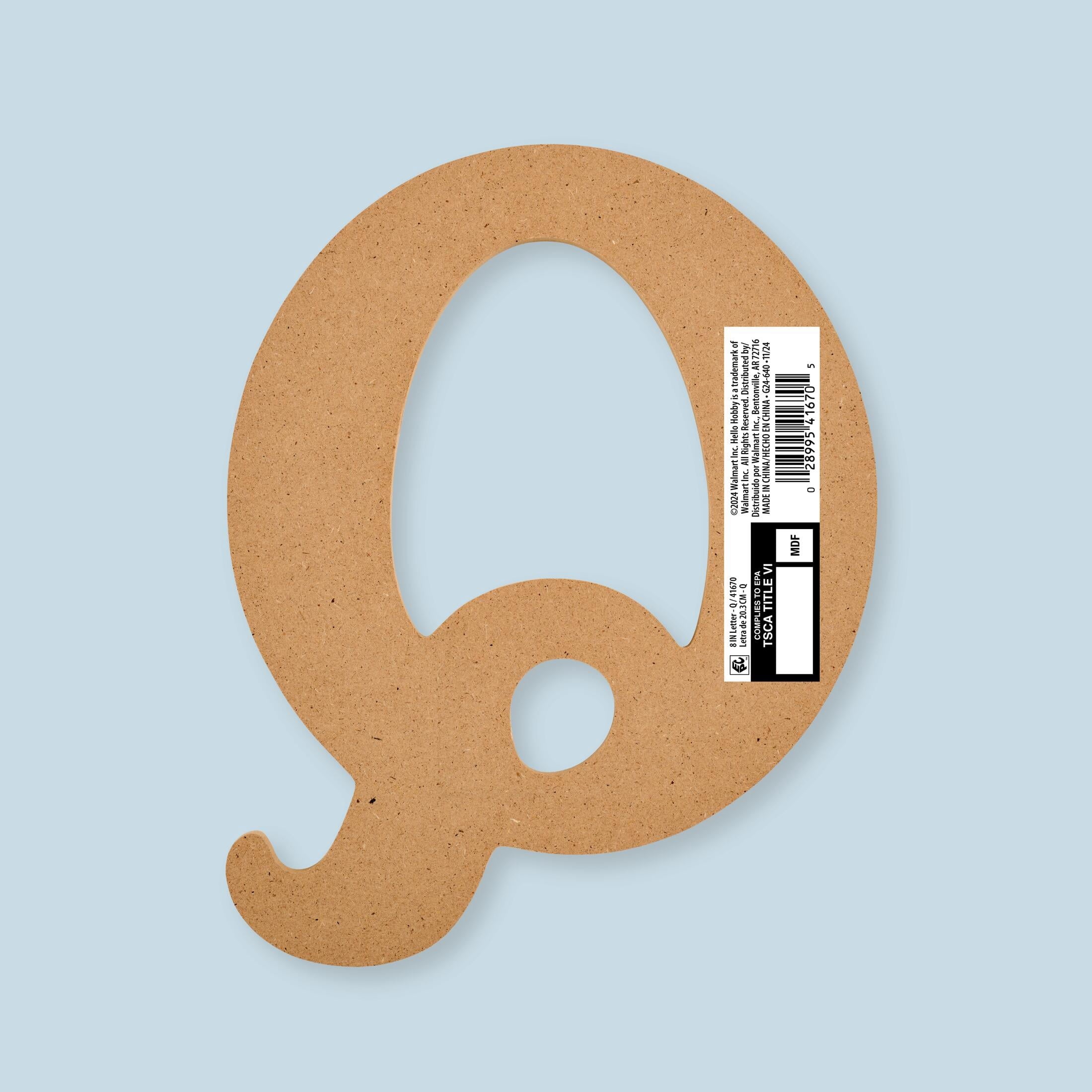 Hello Hobby Surfaces Unfinished Wood MDF Letter A, 8 in