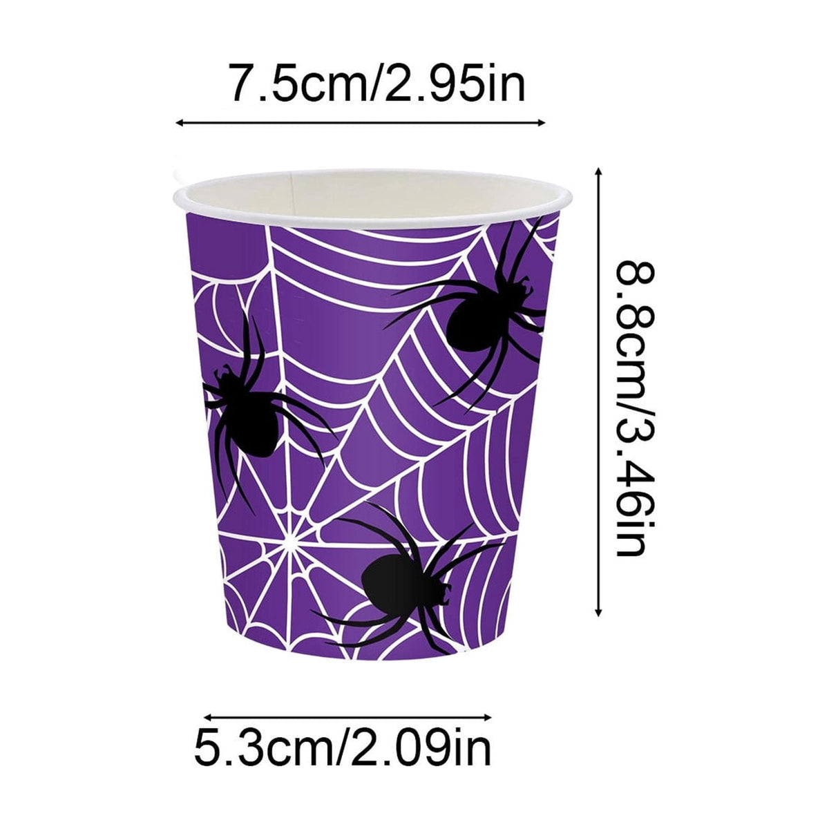 24 Pack Halloween Disposable Tableware Set, Spider and Cobweb Pattern Paper Plates, Halloween Party Supplies Favors