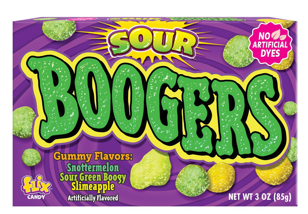 Flix Candy Halloween, Sour Boogers, Assorted Flavors Gummy, 3oz Box