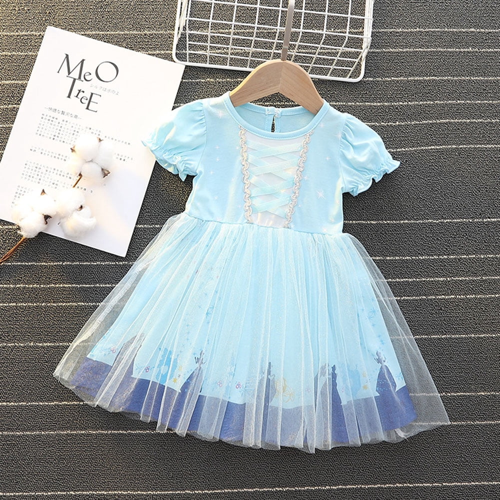 WIBACKER 1-6T Toddler Kid Baby Girls Fancy Party Puff Sleeve Princess Dress Cosplay Costume Dress Up