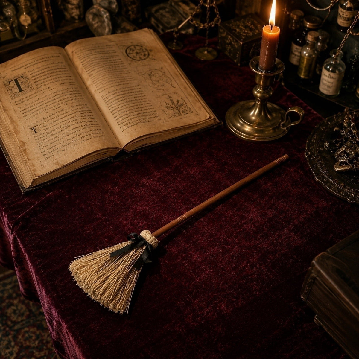 Halloween Witch Broom,Animated Floating Witch Broom With Spooky Sounds - Halloween Moving Broom, Motion-Activated Hovering Prop,40In(The Color Of The Pole Is Random)