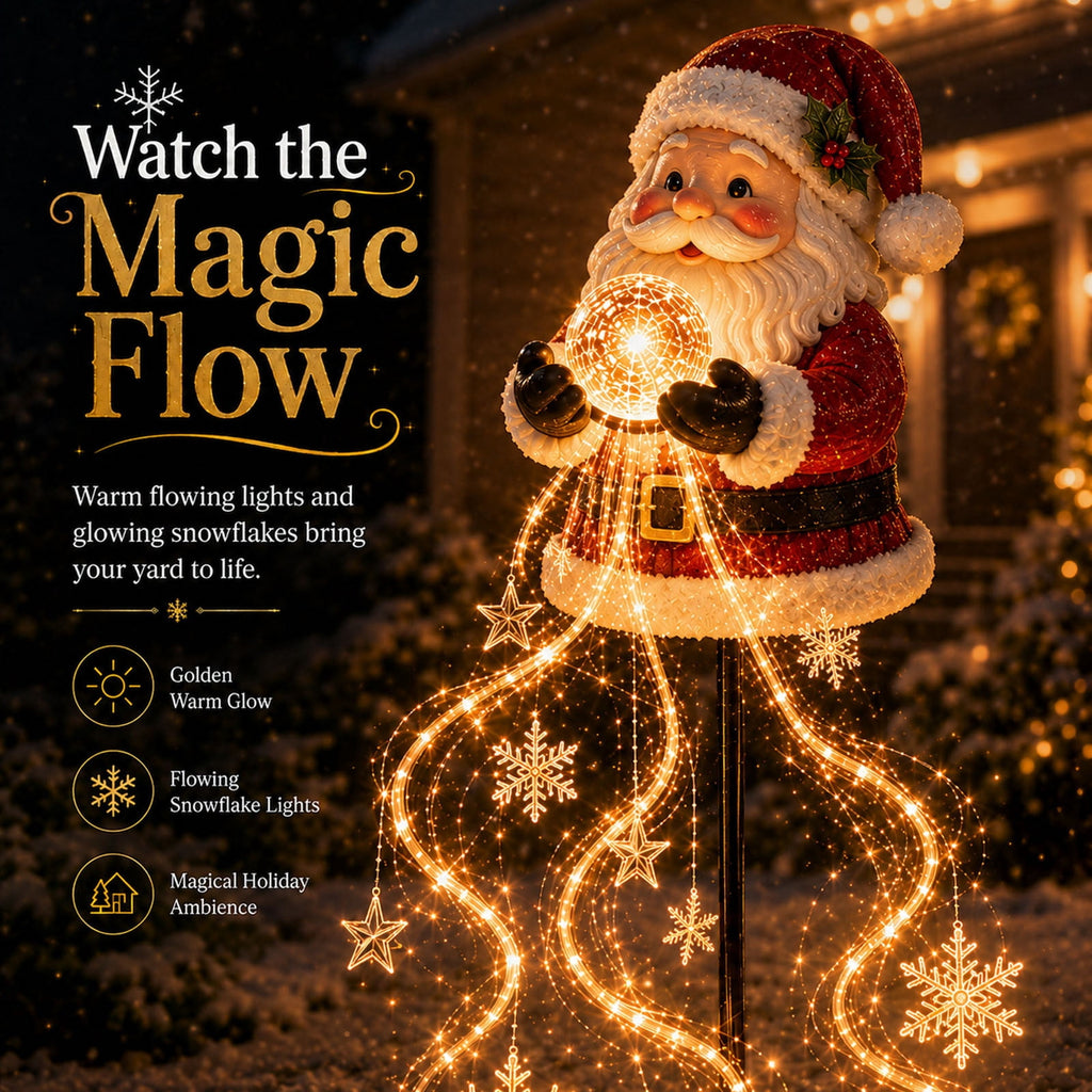 Halloween Witch Cauldron Garden Stake Lights, 2.7Ft LED Color Waterfall-Style Light Flow Flying Witch Garden Stake, Waterproof Weather Resistant Projector Lights for Outdoor Yard, Lawn, Pathway