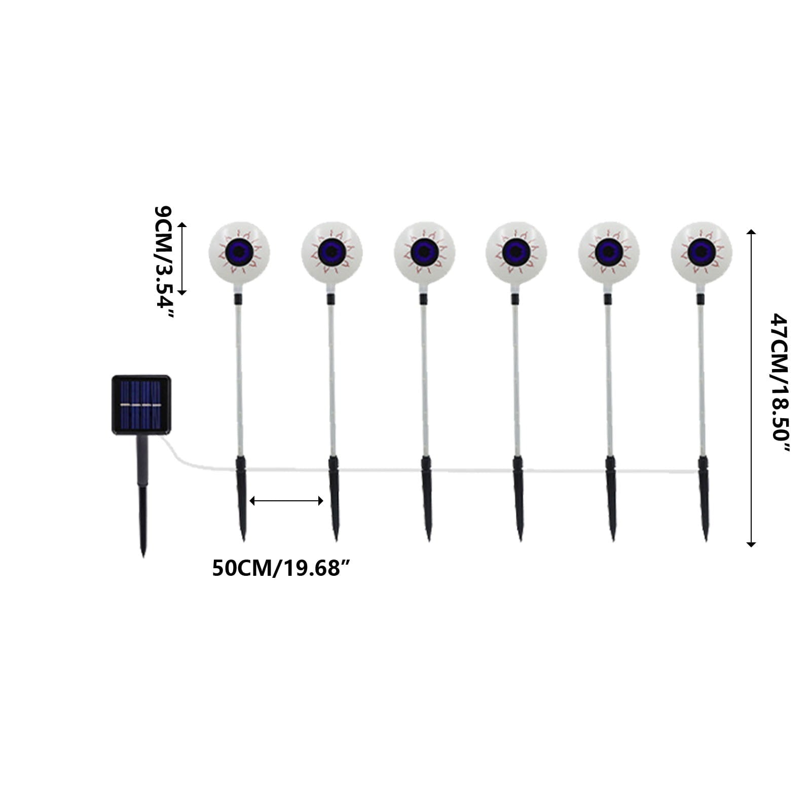 Btomtd Solar Halloween Eyeball Light LED Ground Insertion Lamp 6 Eyeballs for Ghost Festival Horror Courtyard Decoration Spooky Solar Powered Outdoor Light, Purple
