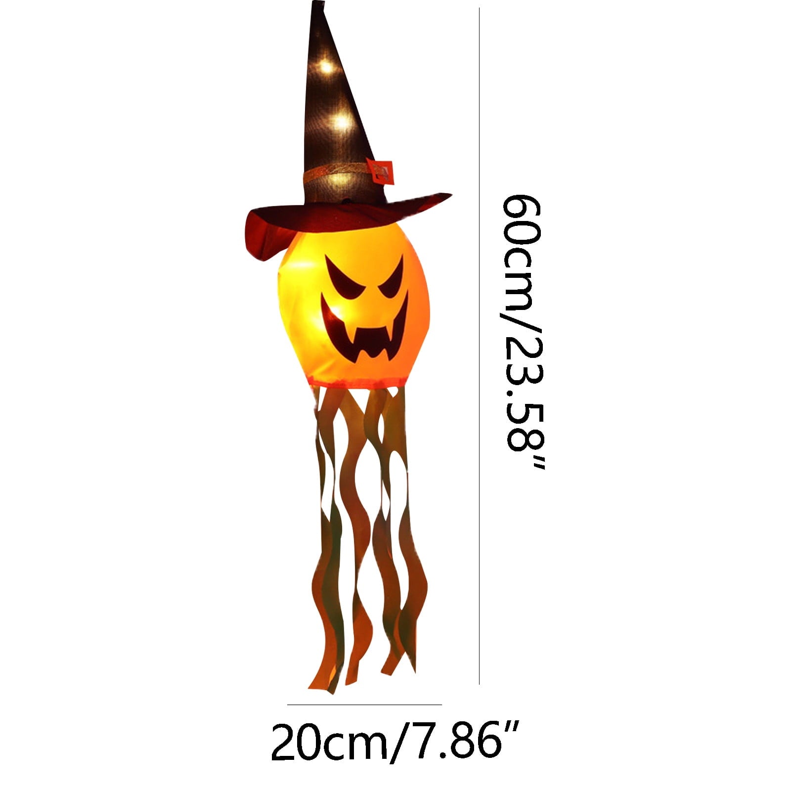 Gallickan Halloween Decorations Outdoor Decor, Hanging Lighted Glowing Pumpkin Witch Hat, Lighted Up Halloween Decorations for Indoor Outside Party Yard Tree Garden, A
