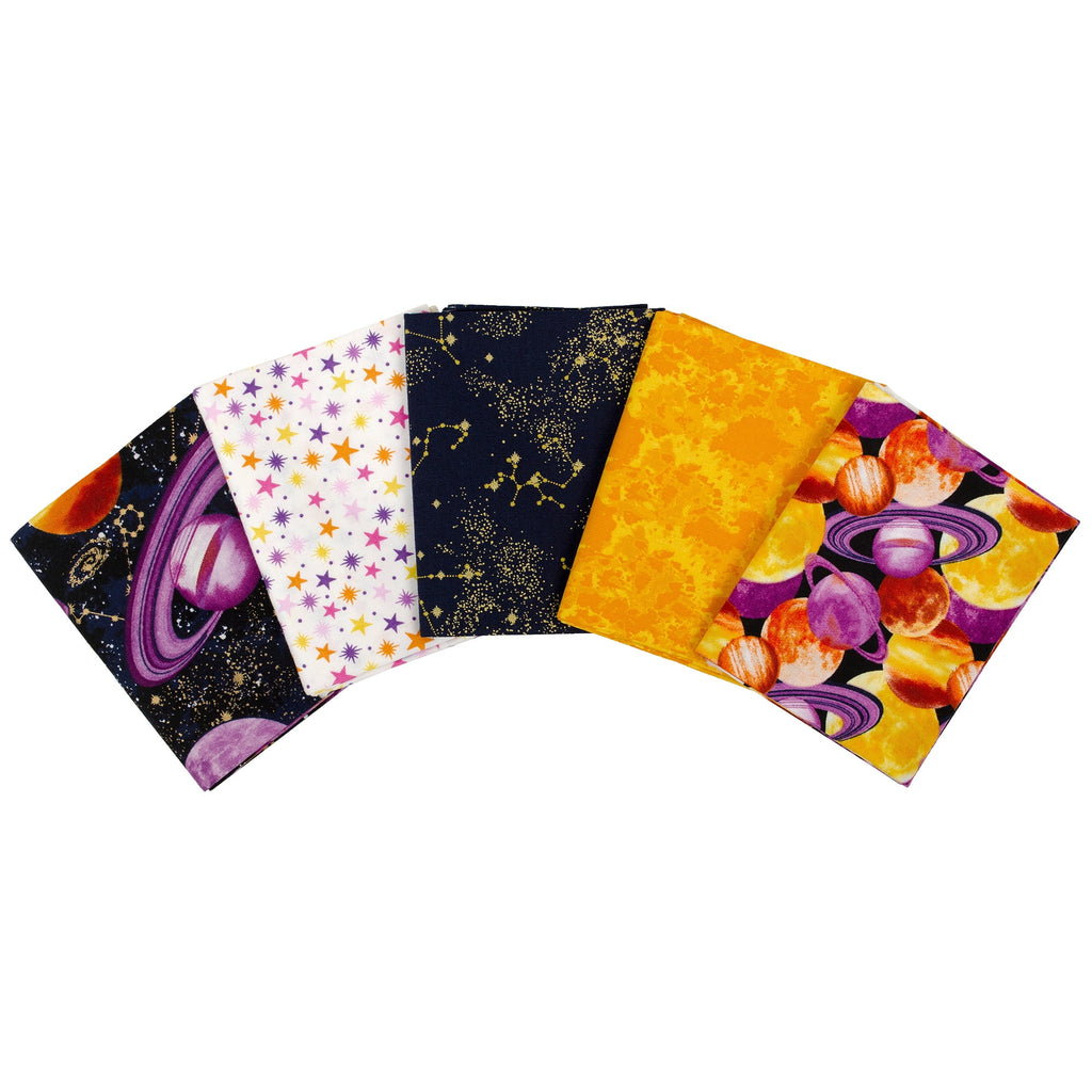 Create It 18" x 21" Cotton Galaxy Precut Sewing & Craft Fabric Bundle, Multicolor 5 Piece