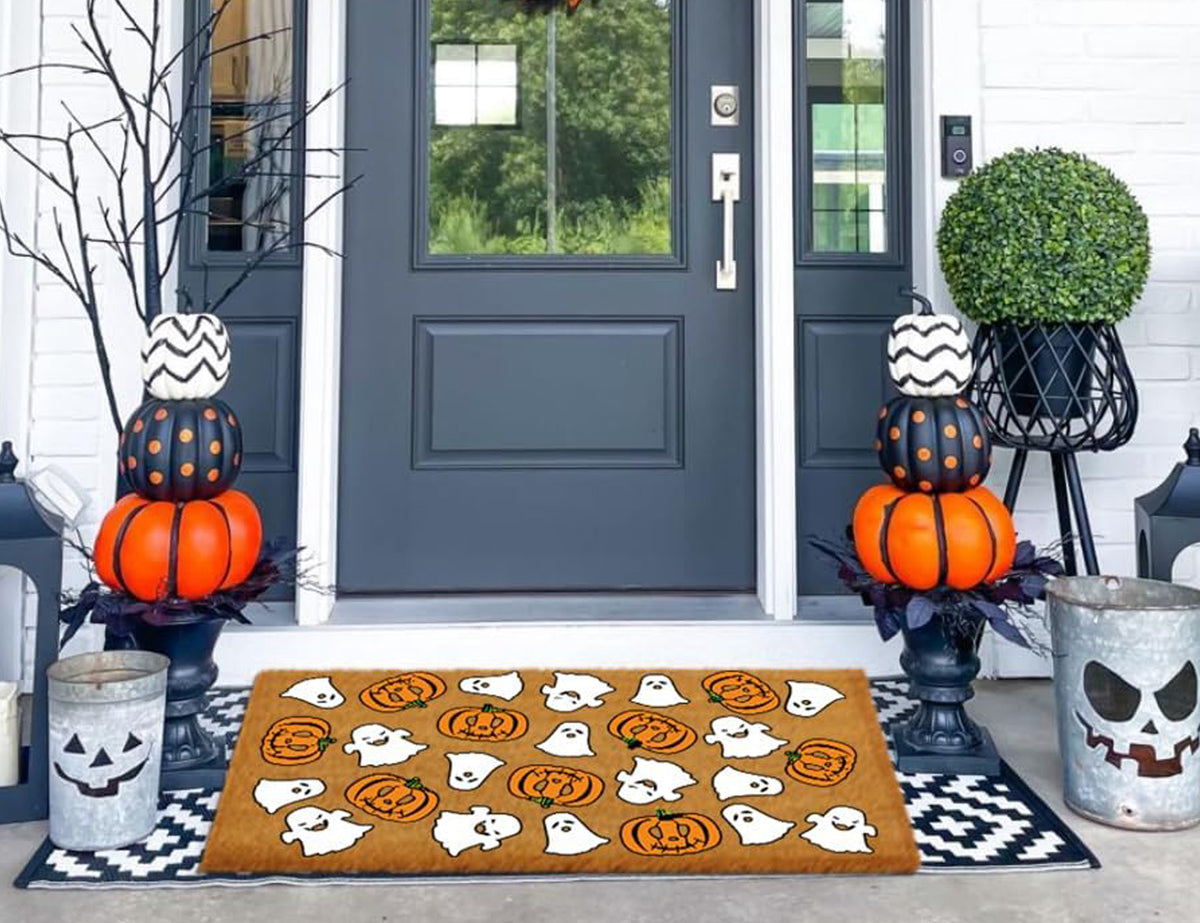 MYFLOCY Halloween Front Doormat 31x19 inch Indoor Outdoor Non Slip Floor Decoration ( Pumpkin Spooky )