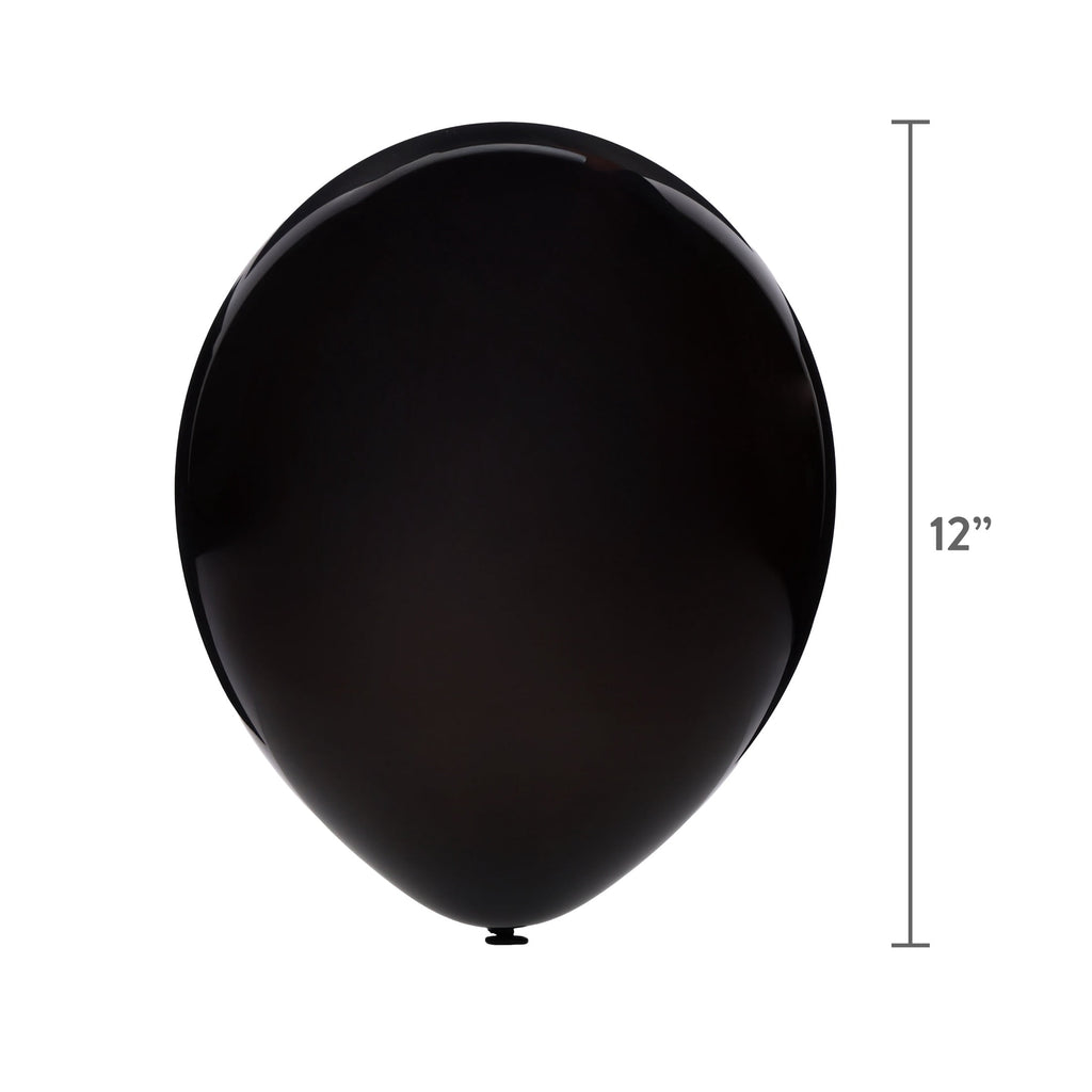 12" Black Latex Balloons, 15 Pieces, by Way To Celebrate