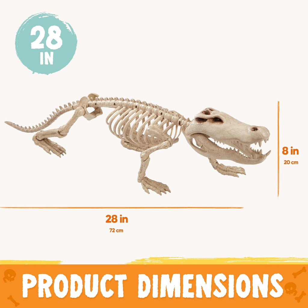 Joyfy Halloween Skeleton Fish Skeleton Halloween Decor,Plastic Skeleton with LED Eye for Halloween Decoration Outdoor Haunted House Party
