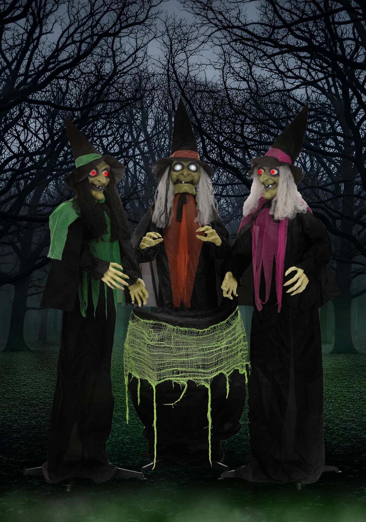 6.25FT Judy, Jody, and Julie Coven of Witches Animated Decoration - Scream Saver