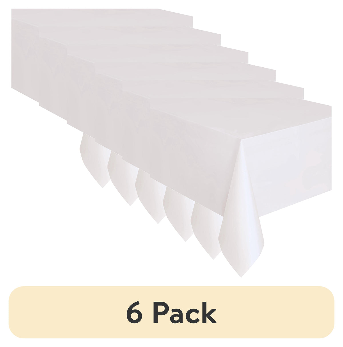 1 Count 54 IN x 108IN White Rectangular Plastic Table Covers by Way To Celebrate