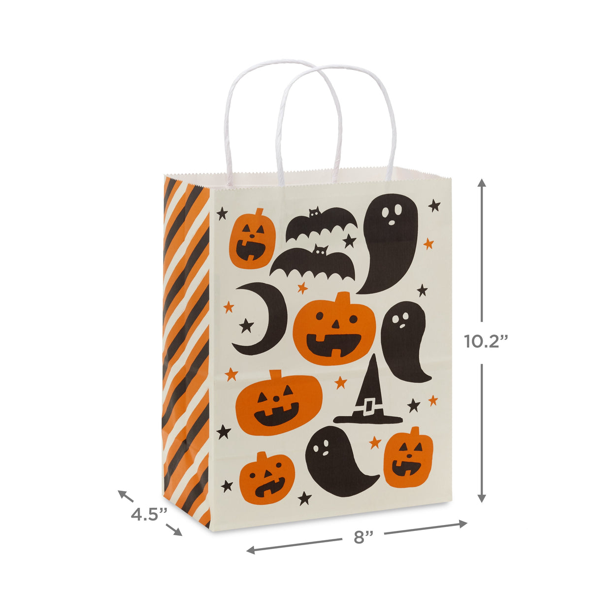 Hallmark Medium Halloween Gift Bag (Pumpkins, Ghosts and Bats), 1 Count