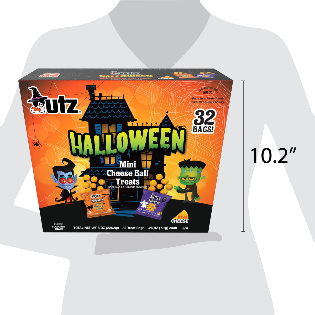 Utz Halloween Mini Cheeseball Treats, 0.25 oz, 32 Count