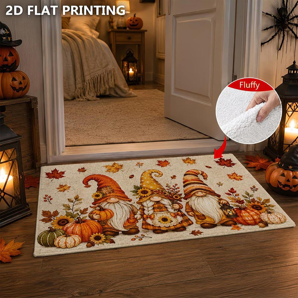 Halloween Decor Black Cat Doormat 15.75x23.62 Inch Fall Pumpkin Moon Design Non Slip Indoor Entrance Rug for Home Entryway Decor