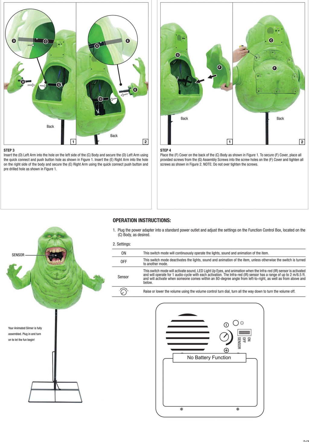 Animated Ghostbusters Slimer Decoration