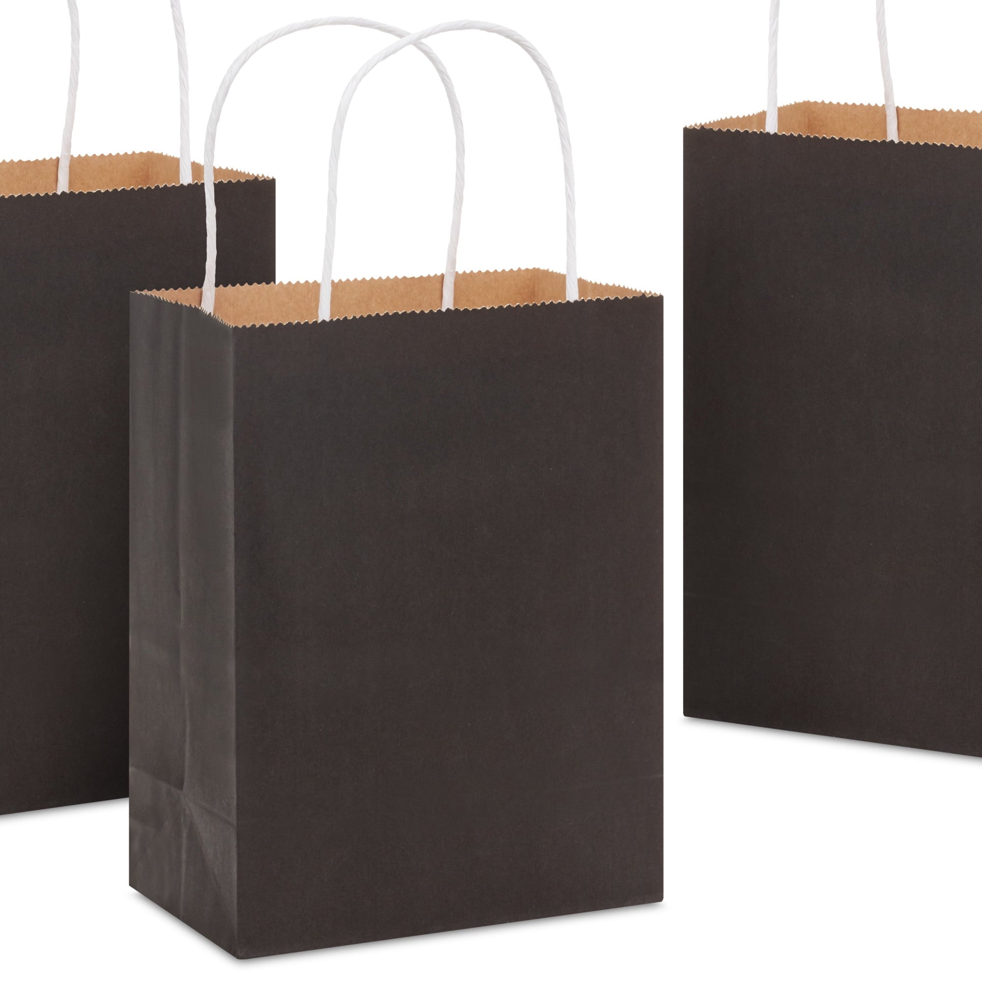 Hallmark Small Halloween Gift Bags (Solid Black) Set of 4, 4 Count