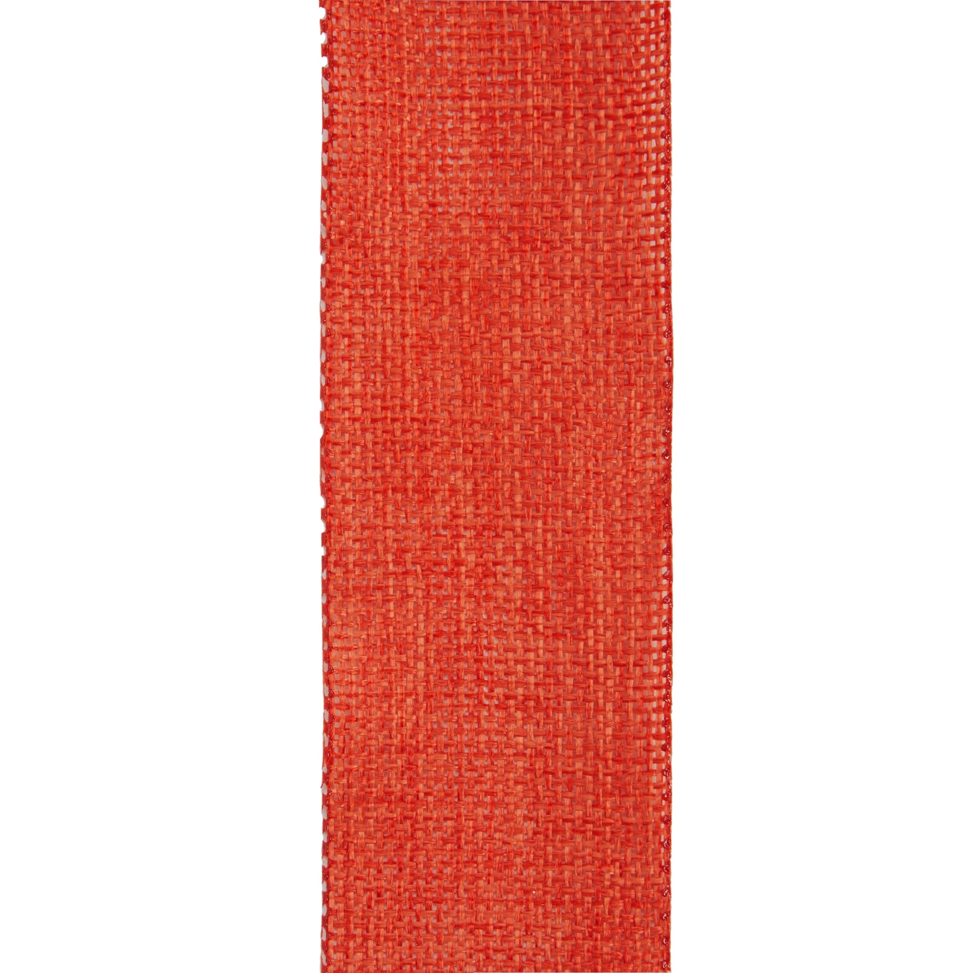 Offray Ribbon, Torrid Orange 1 1/2 inch Woven Burlap Woven Ribbon, 9 feet