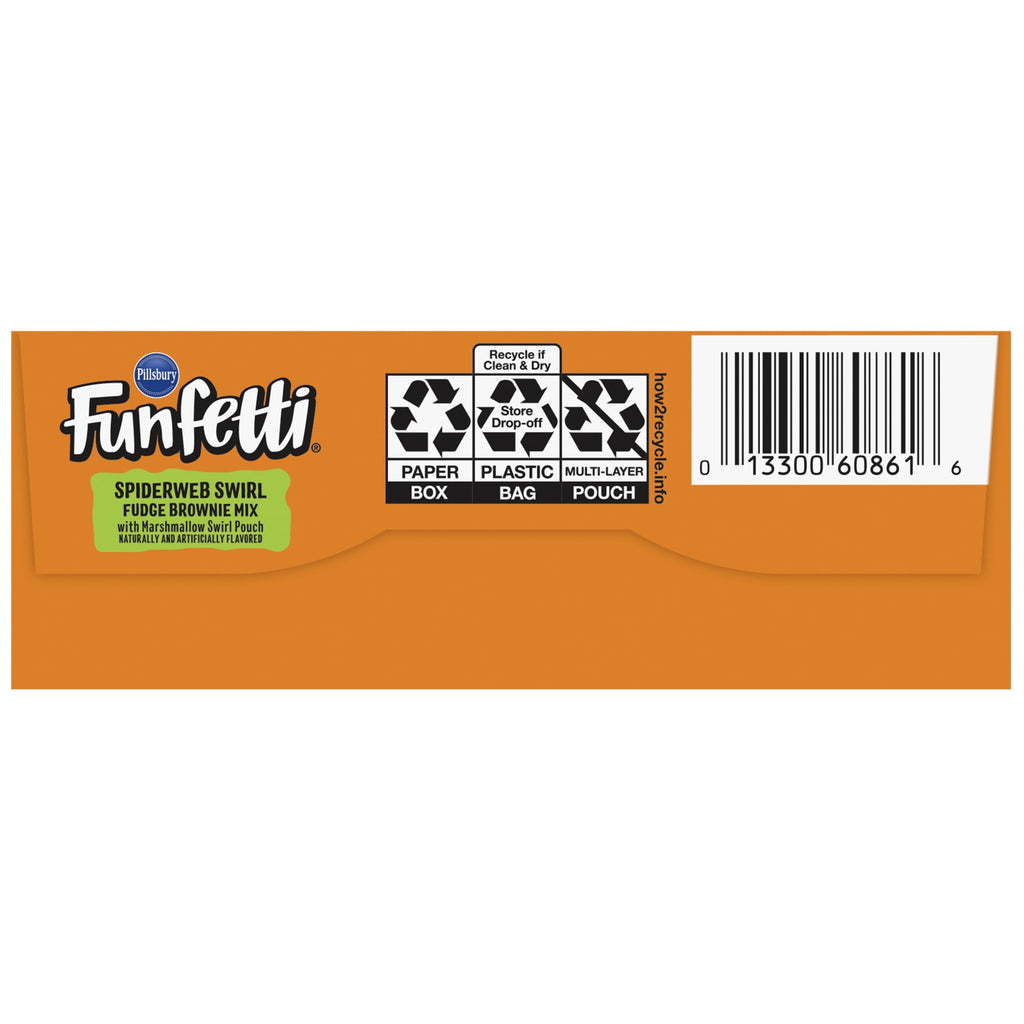 Pillsbury Funfetti Spiderweb Swirl Fudge Brownie Mix, 18.4 oz Box