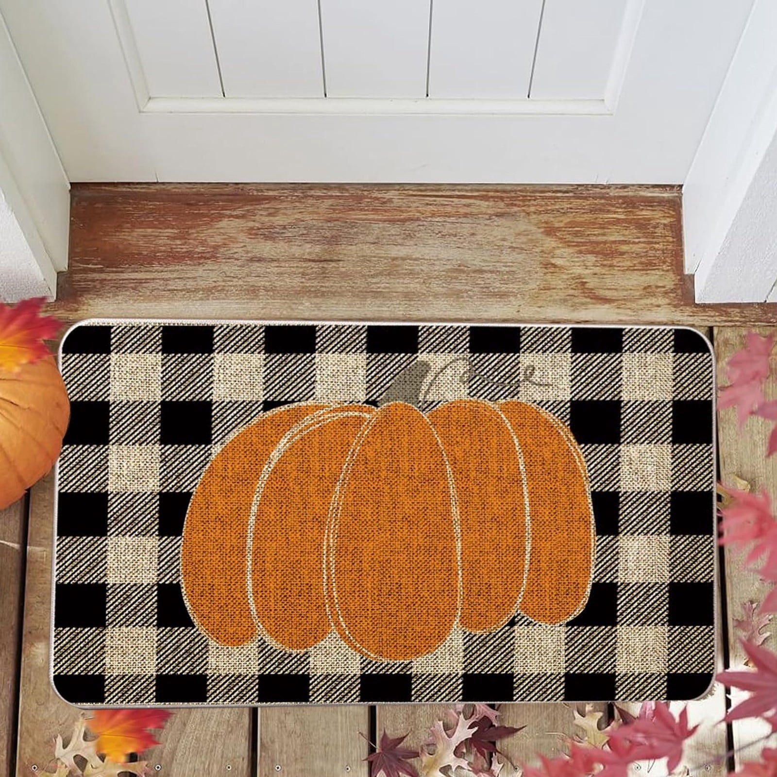 kladzum Halloween Door Mats Outdoor Rug Pumpkins Doormat Halloween Rugs Spooky Entryway Rug for Trick-or-Treaters Scary Yet Stylish Front Door Decoration Dirt Wiper Home Kitchen Floor Front Door Mats