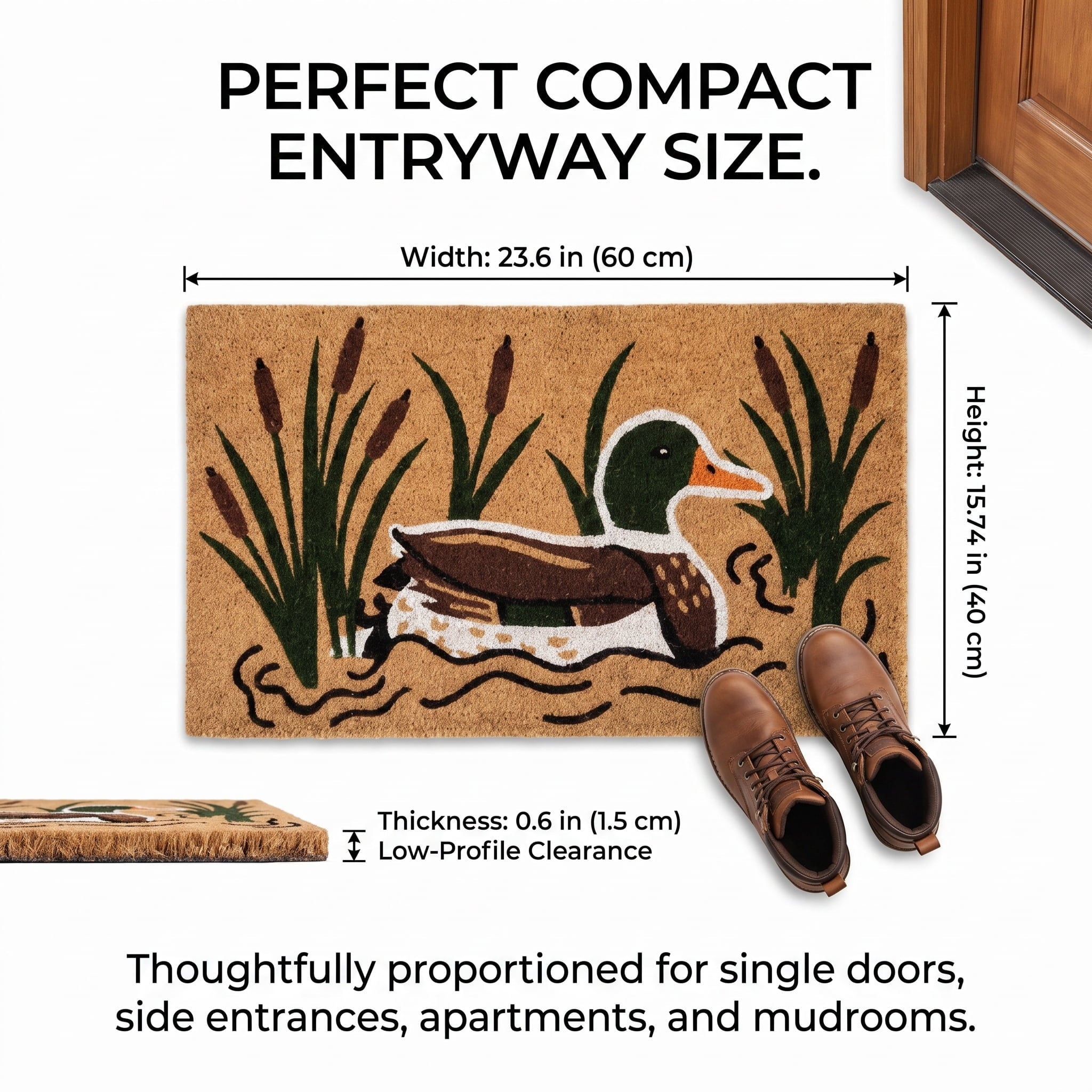 Boho Tassel Doormat 16x24 Inch, Soft Woven Laundry Kitchen Floor Rug for Farmhouse Decor, 1 PC