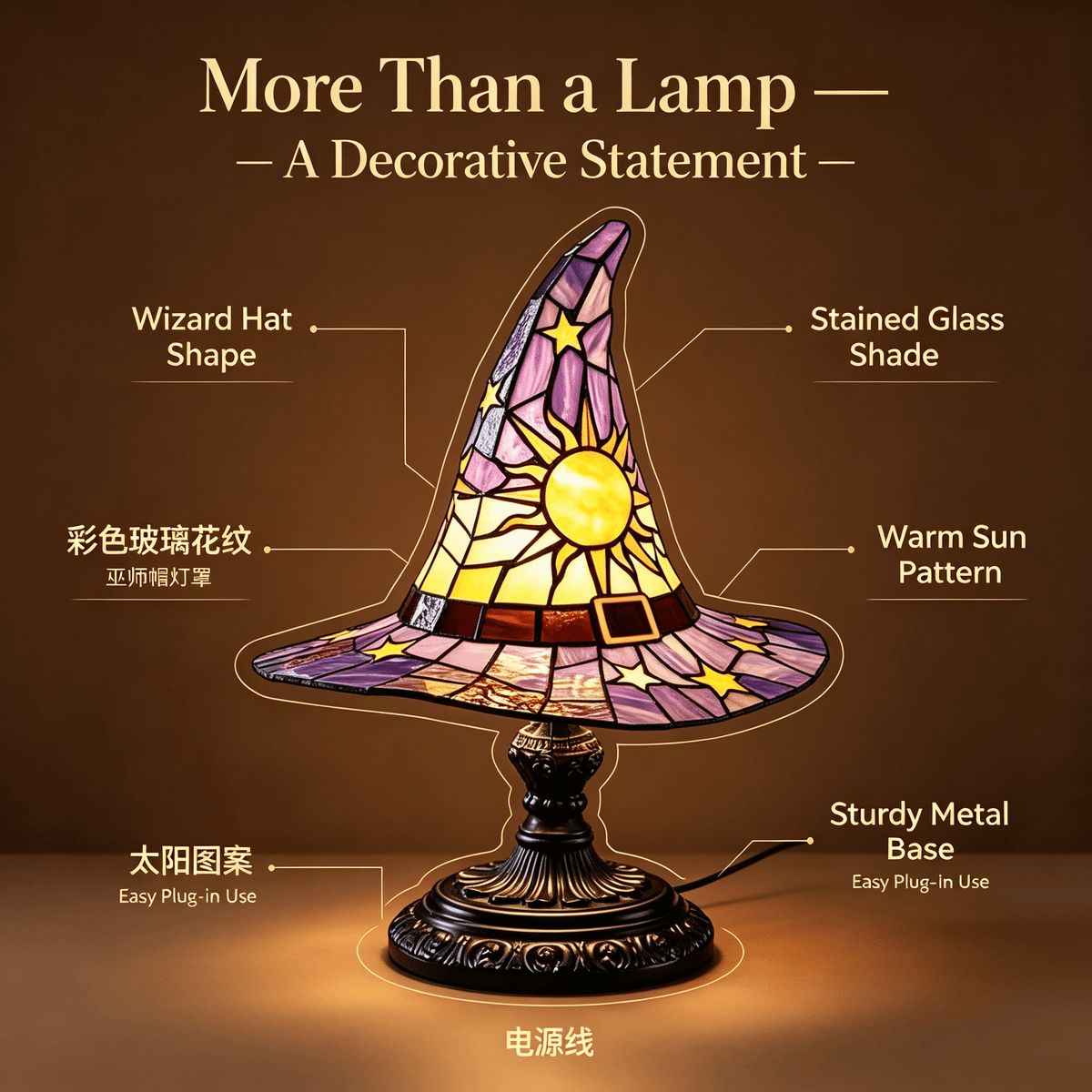 Stijggn Witch Hat Lights Halloween Glowing Lights, Waterproof Hanging Witch Hat Decorations, Warm Light Festival Ornaments for Indoor Outdoor Yard Garden Party Halloween Decor