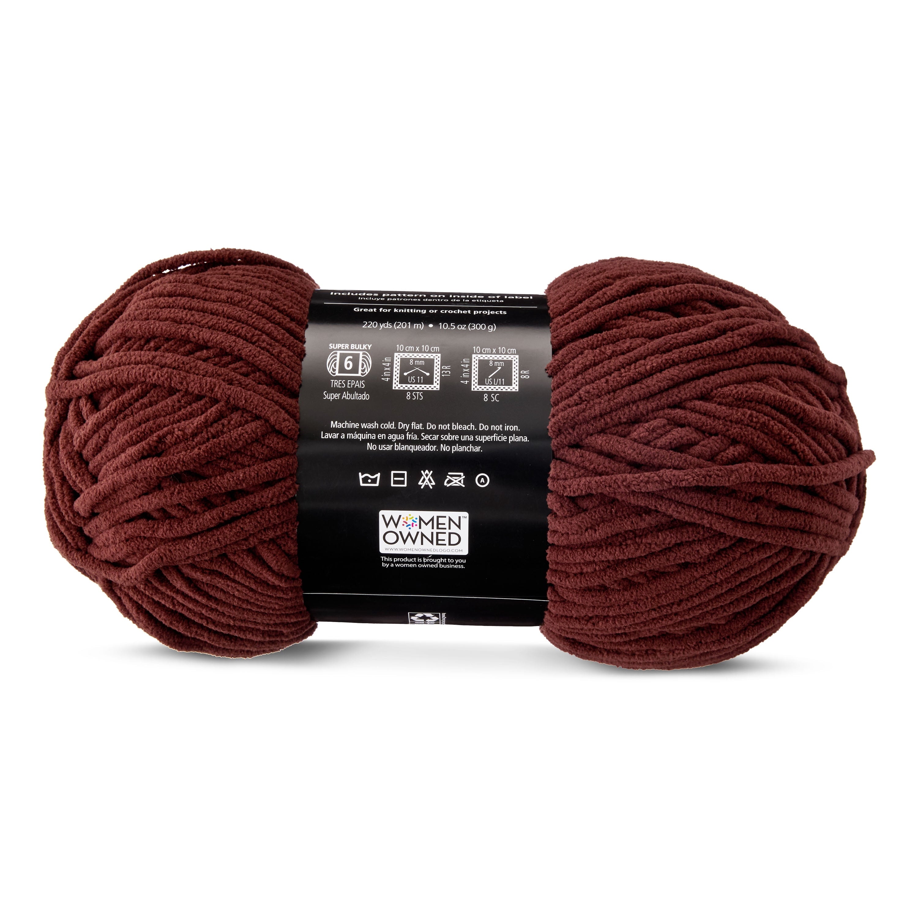 Mainstays Cozy Chenille Yarn, 220 yd, Arctic White, 100% Polyester, Bulky