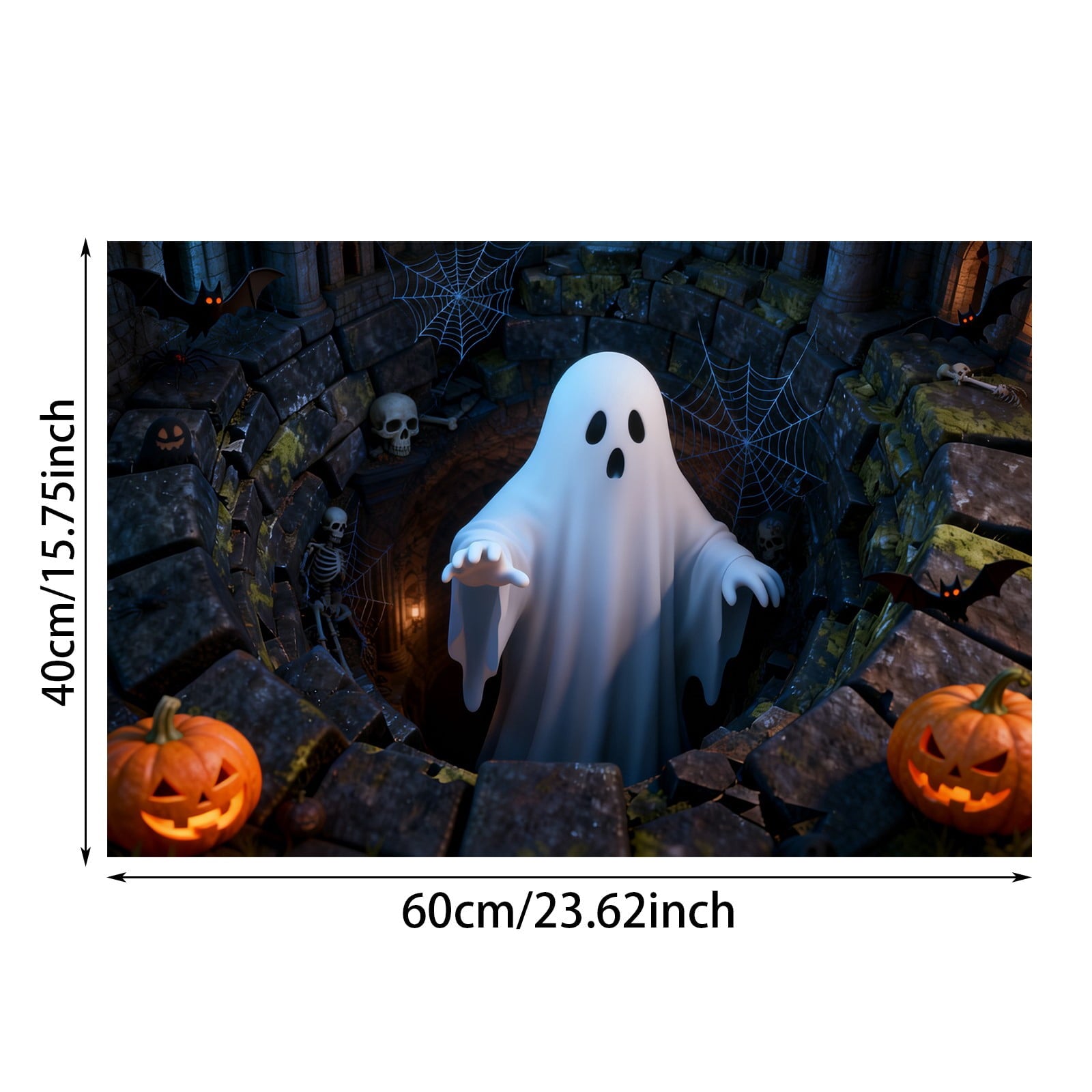 3D Optical Illusion Halloween Doormat Visual Trap Hole Design Non Velvet Entryway Rug Washable Floor Mat