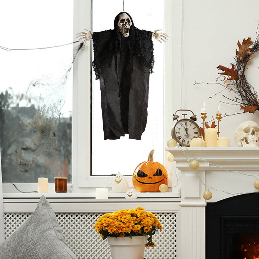 Nrmvnmi Halloween Decorations Outside, 3 Packs Hanging Ghosts Halloween Decor Halloween Decorations Indoor, Hanging Grim Reaper Skeleton Flying Ghost Decorations for Haunted House Decorations
