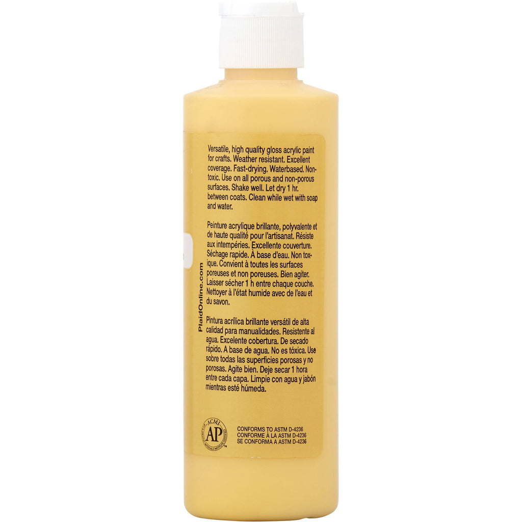 Apple Barrel Acrylic Craft Paint, Gloss Finish, White, 8 fl oz