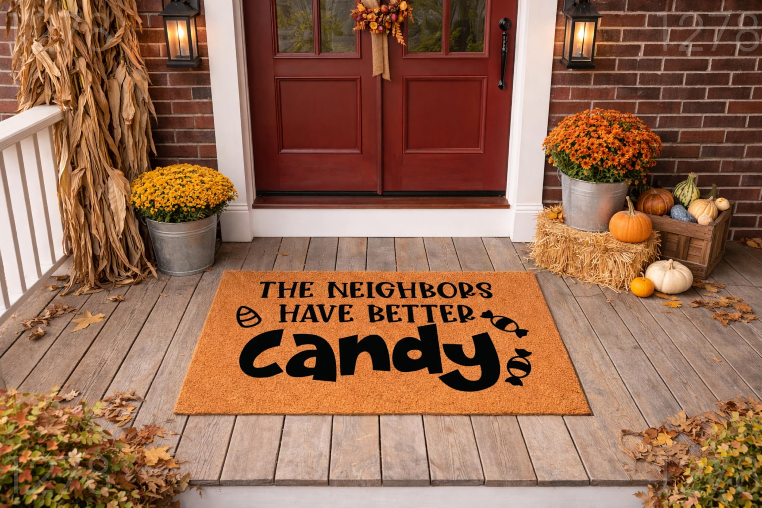 The Neighbors Have Better Candy Halloween Door Mat | Funny Doormat | Welcome Mat | Funny Door Mat | Halloween Home Doormat | Custom Doormat