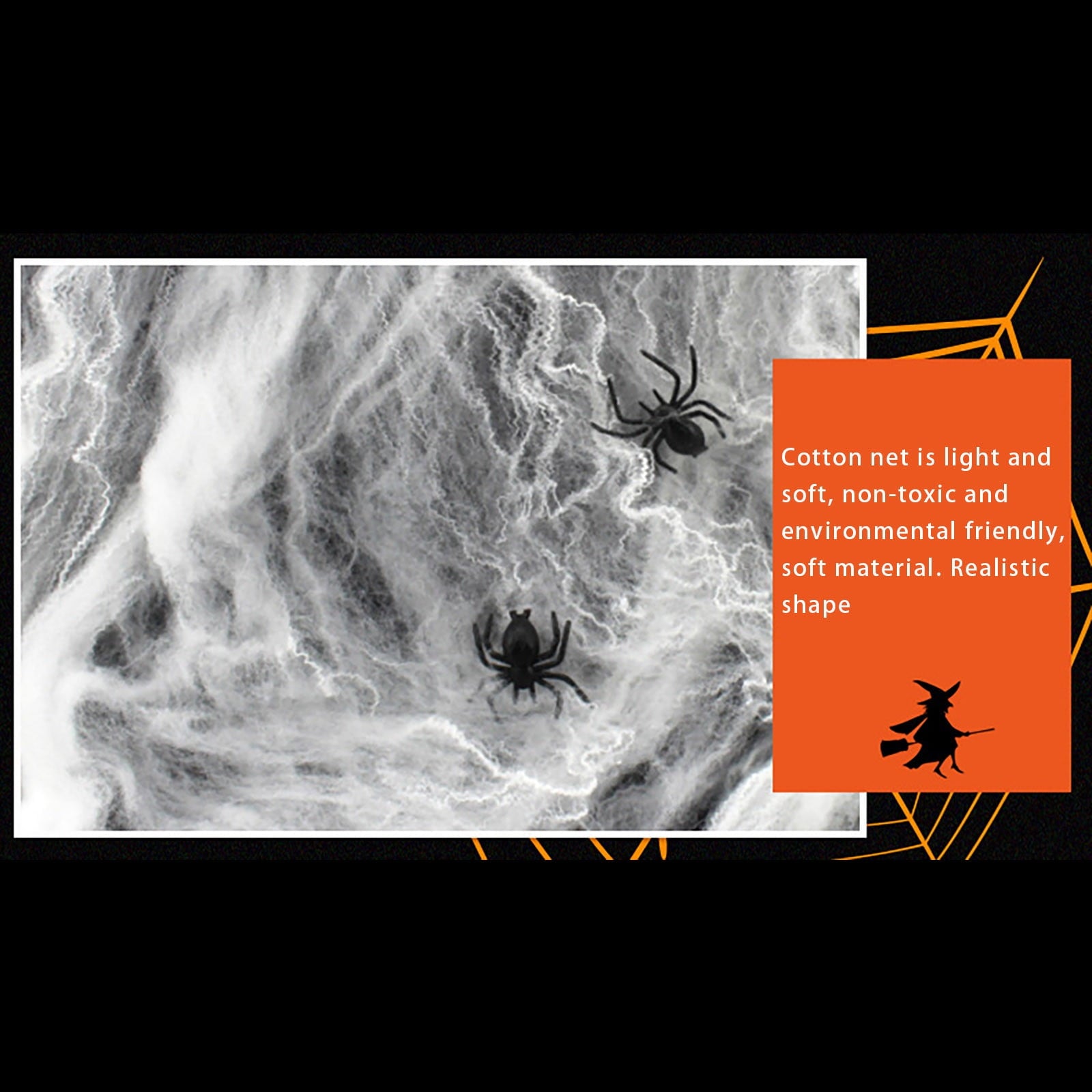 TERGAYEE Spider Web Decor,Luminous Spider Cotton, Super Stretch Cobwebs Creepy Halloween Indoor Outdoor Party Supplies, Halloween Decoration Venue Layout