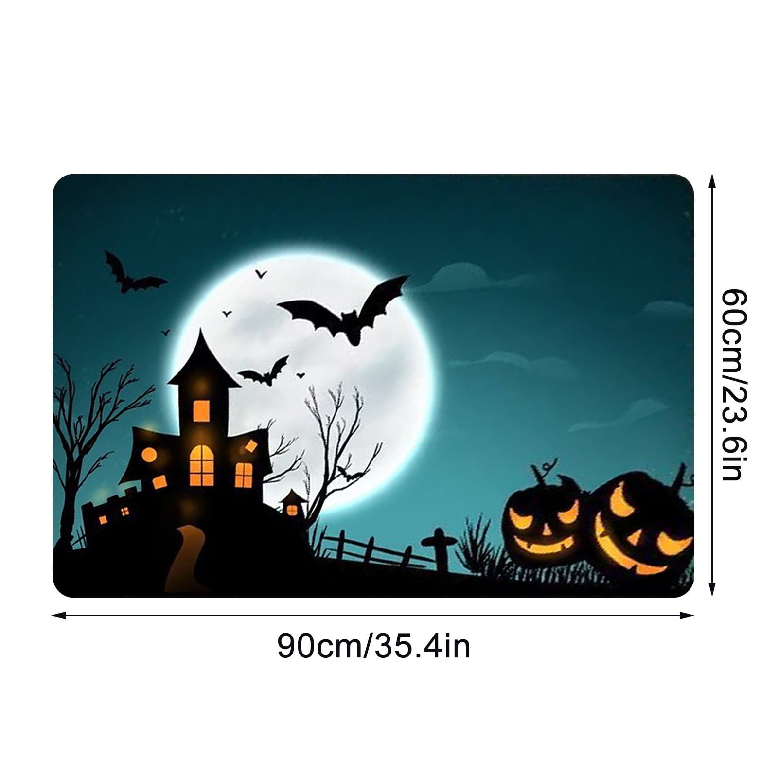 Stijggn Halloween Kitchen Rugs Halloween Mat Halloween Decorations Doormat, Welcome Mats for Front Door,Spooky Outdoor Mats for Front Door, Living Room, Bedroom, K-ids' Room