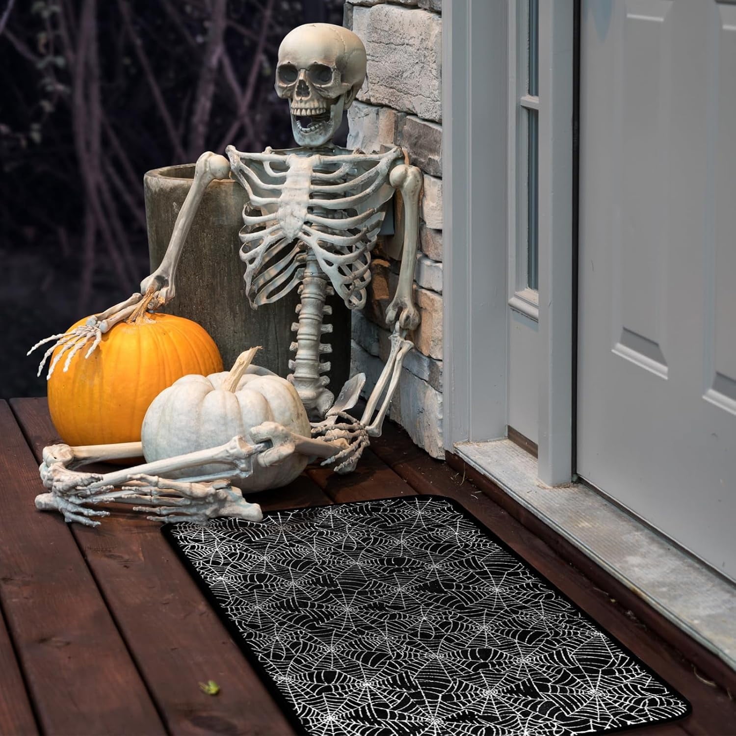 Halloween Kitchen Rugs Set of 2, Cushioned Anti-Fatigue Kitchen Mats for Floor, Spider Web Kitchen Mats, Non-Slip Waterproof Kitchen Floor Mat Washable for Kitchen, Home, Office, Laundry