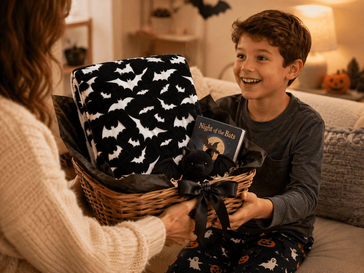 Serafina Home Halloween Throw Blanket: Fuzzy Boo! Jack O'Lantern Spider Webs Skull and Black Cats Print on Velvet Fleece for Sofa Bed Couch Chair Dorm