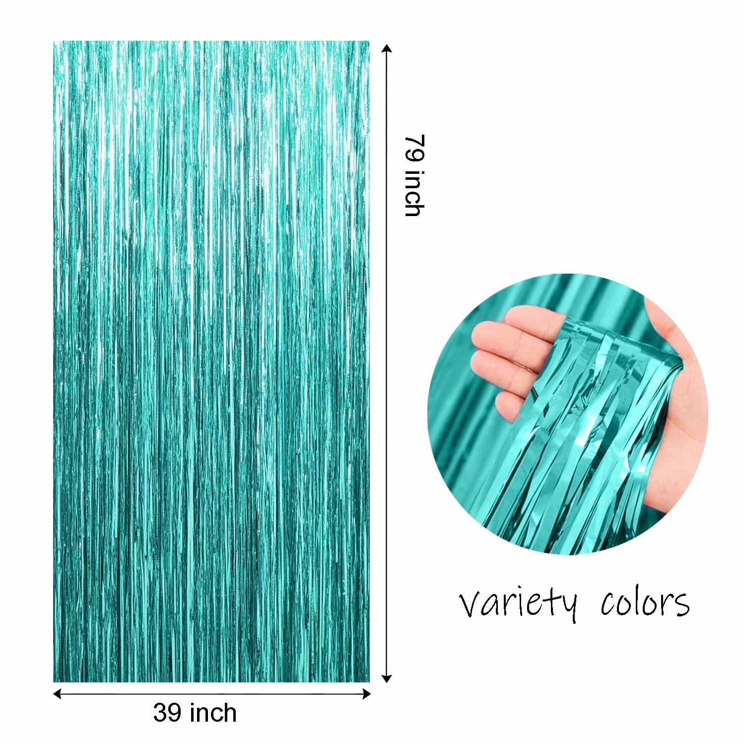 Sm:)e 2-Pack Light Bright Silver Foil Fringe Curtains for Events - Birthday, Wedding, Graduation, Christmas, Baby Shower, various festivals Decor Photo Booth Fun!